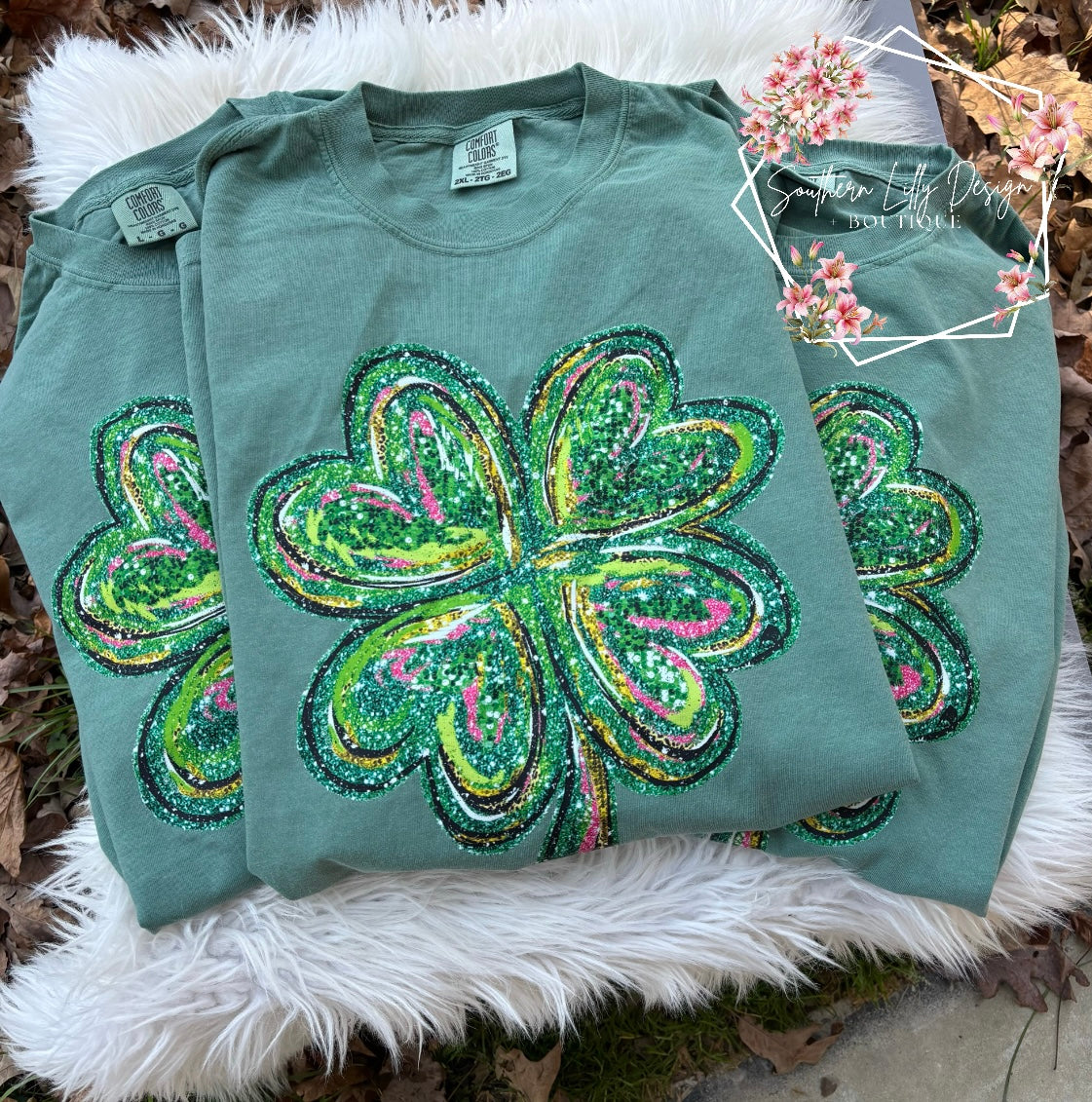 Colorful Shamrock Comfort Colors T-Shirt