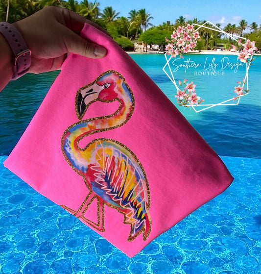 Tropical Flamingo Vibes Comfort Colors T-Shirt