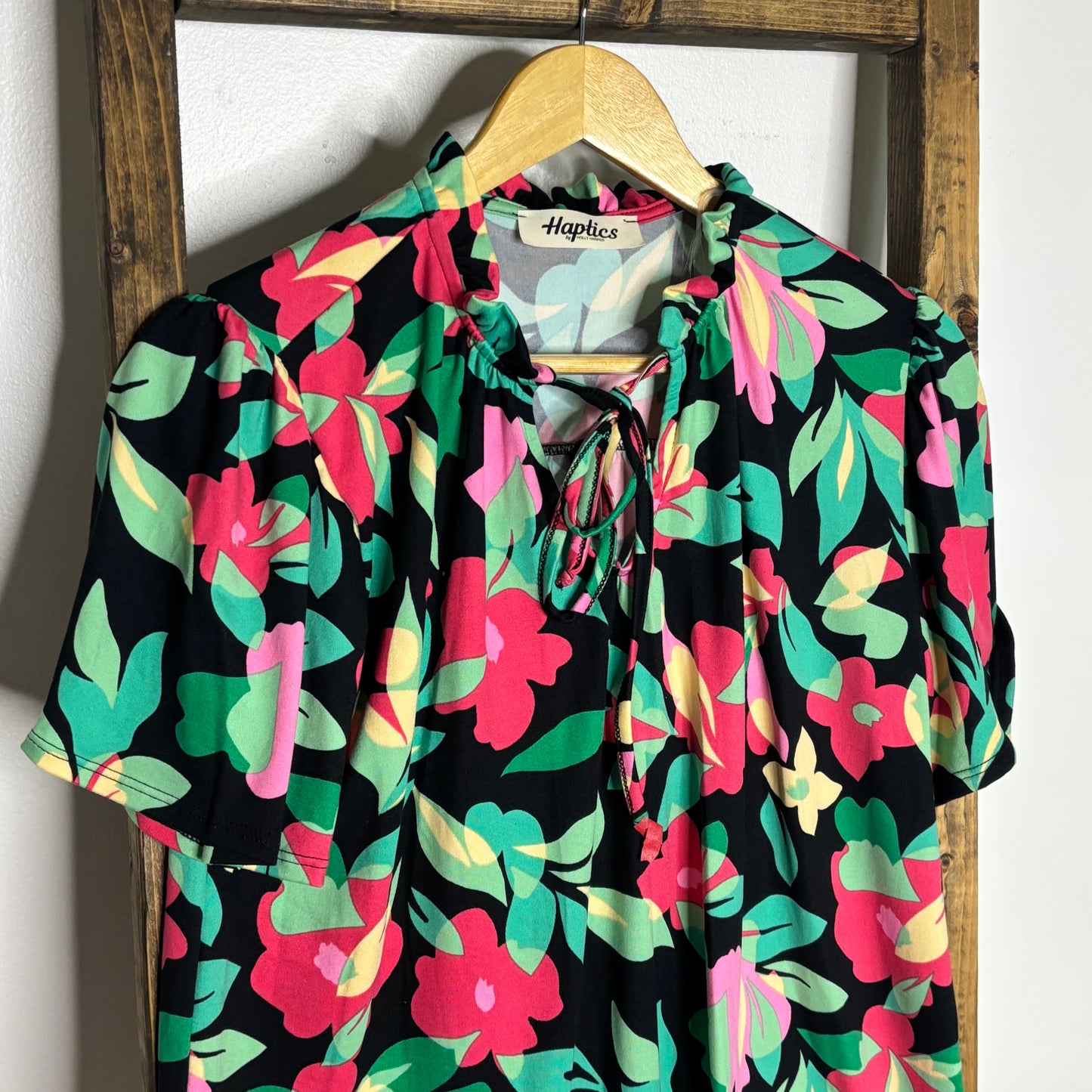 Front Tie Floral Print Blouse