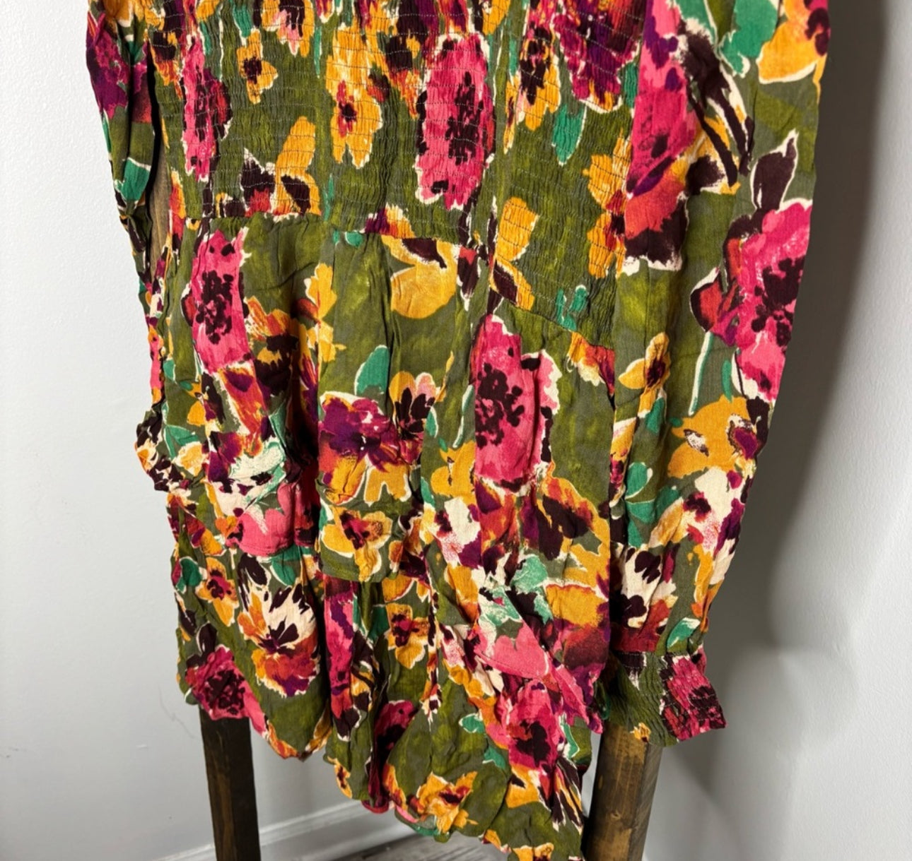 Easel Floral Smocked Tiered Mini Dress