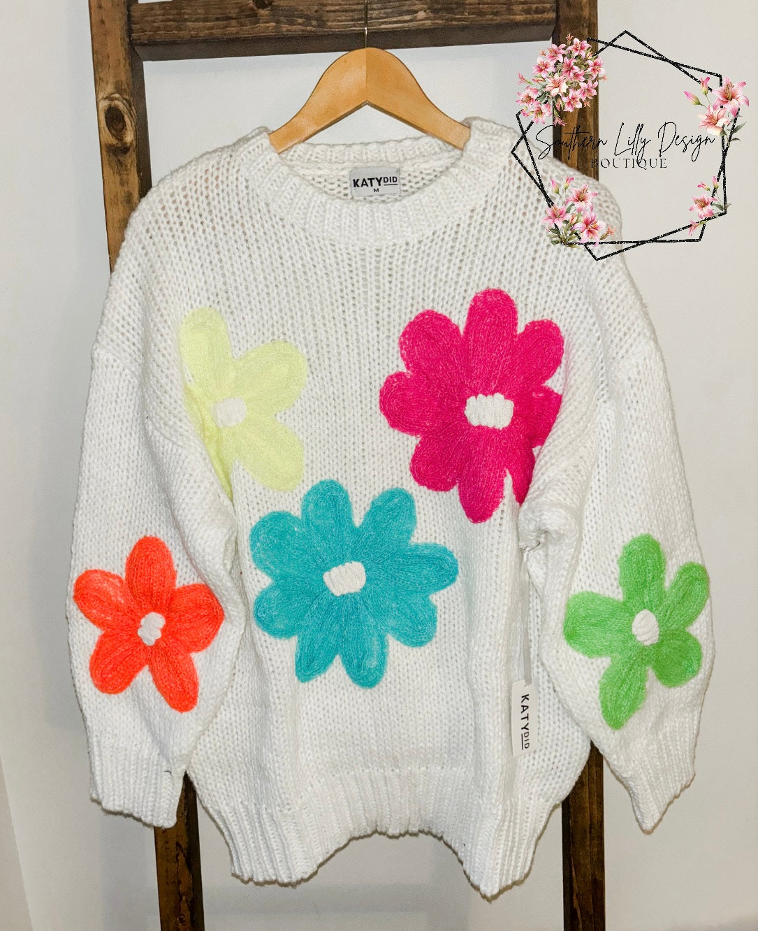 Katydid Oversized Knit Daisy Sweater