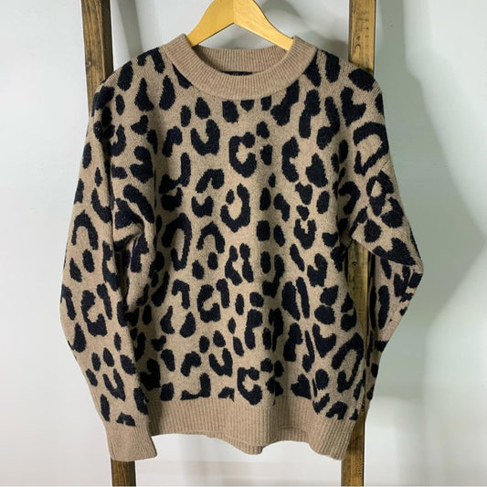 J. Crew Leopard Print Sweater Animal Print Pullover