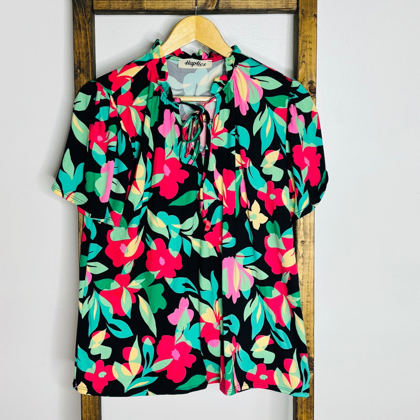 Front Tie Floral Print Blouse