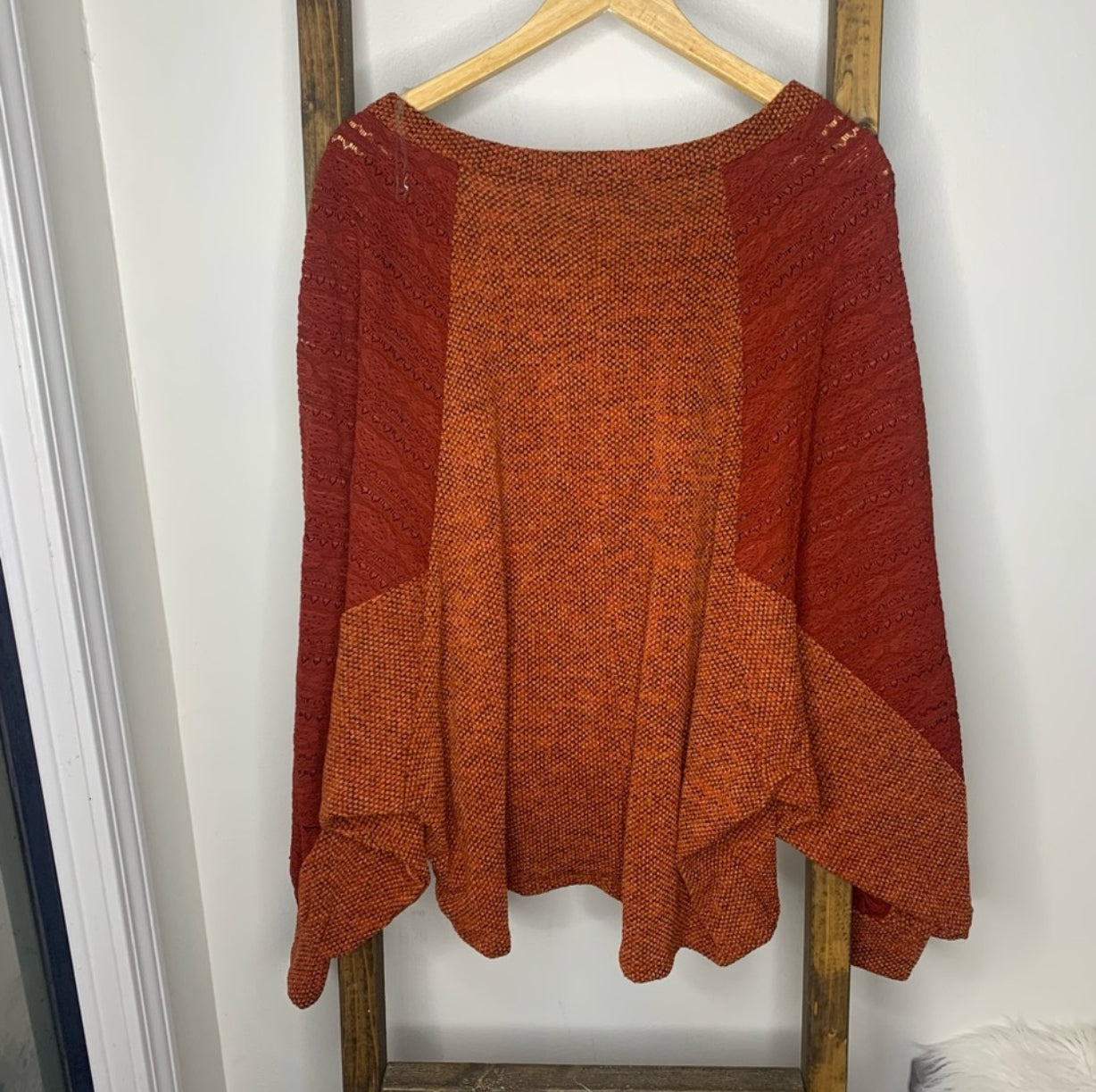 Autumn Glow V-Neck Bubble Sweater