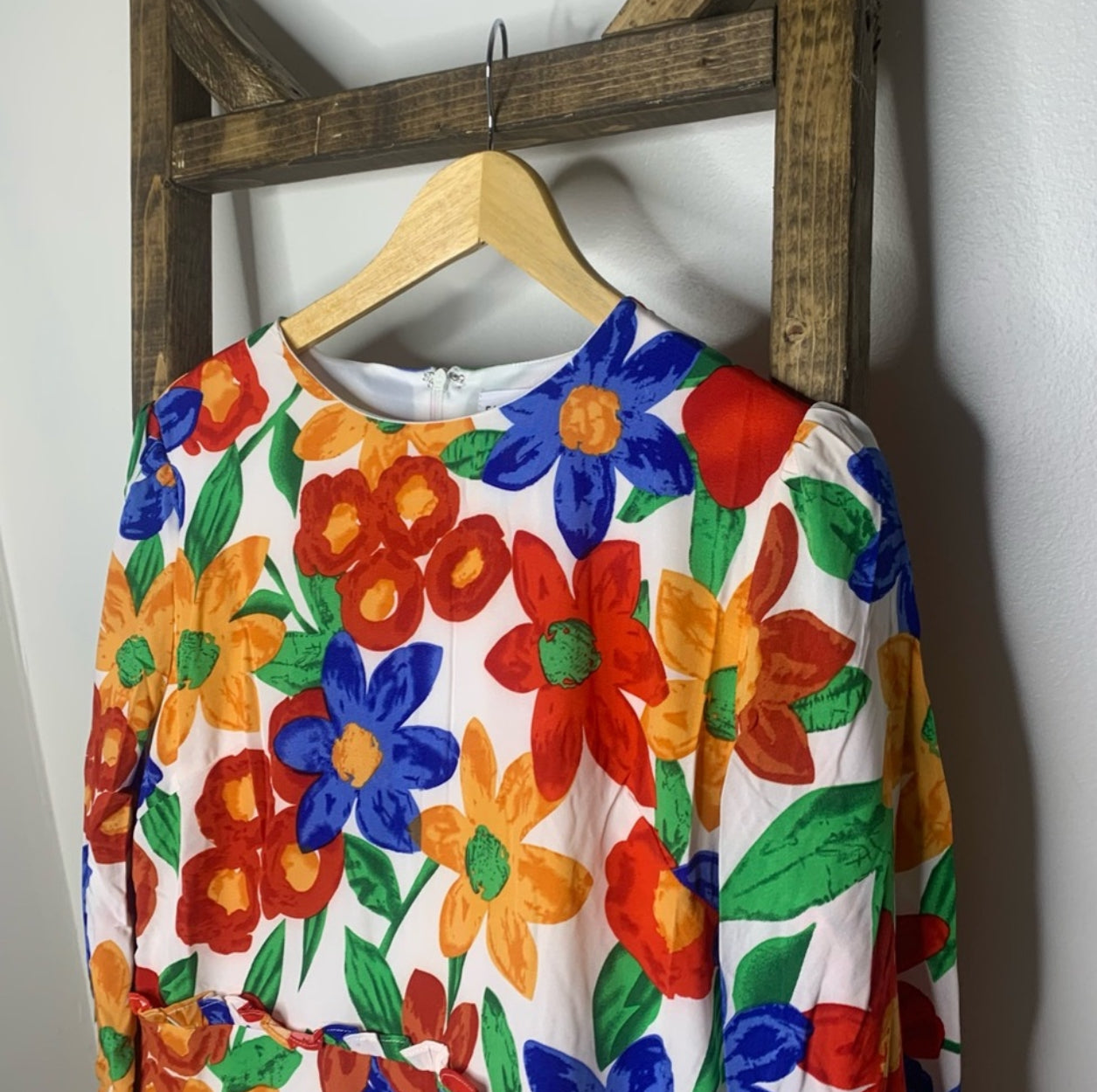 Floral Print Bubble Sleeve Dress