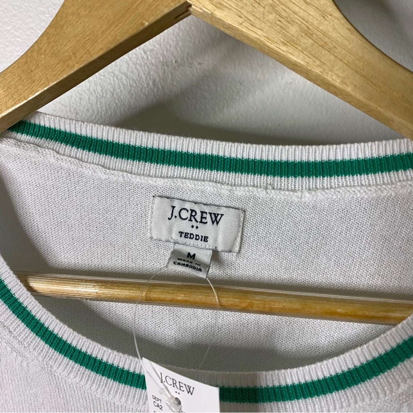J.Crew White Long Sleeve Love Tennis Teddy Sweater