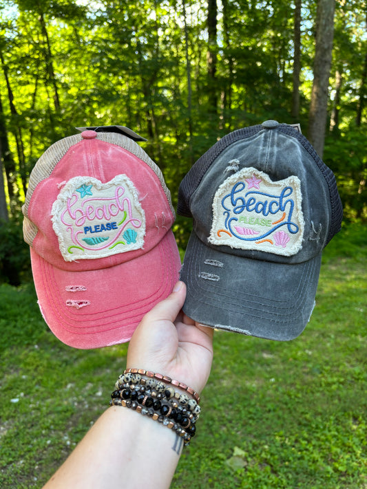 C.C Beach Please Criss Cross Baseball Cap