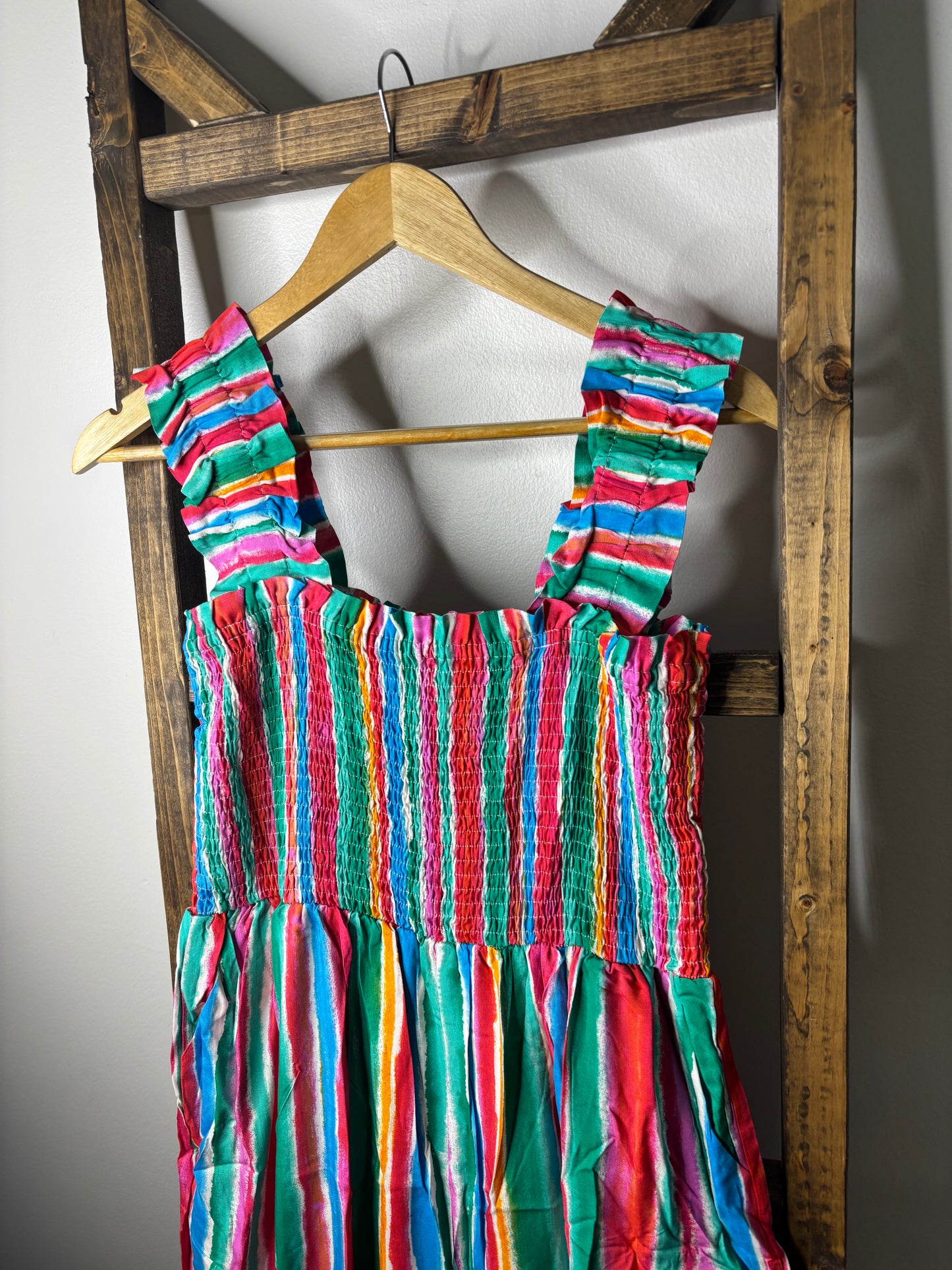 Colorful Striped Wide Leg Jumpsuit – Vibrant Summer Outfit for Women