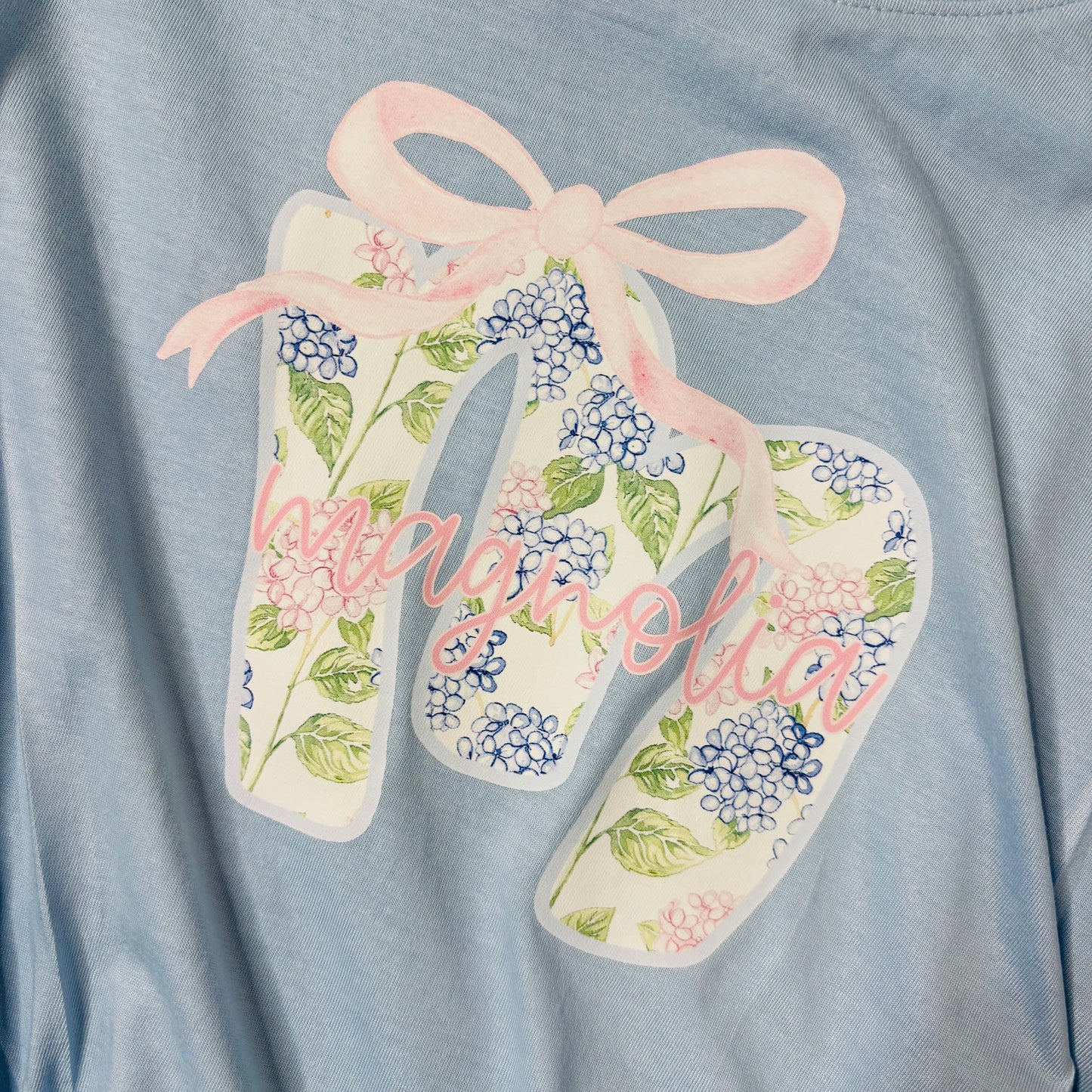 Oversized Baby Baggy Custom Name Floral Hydrangea Design Bubble Romper