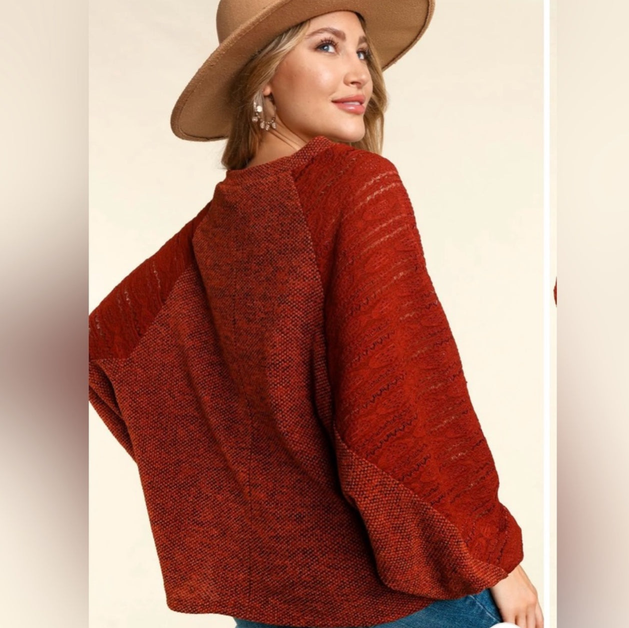 Autumn Glow V-Neck Bubble Sweater