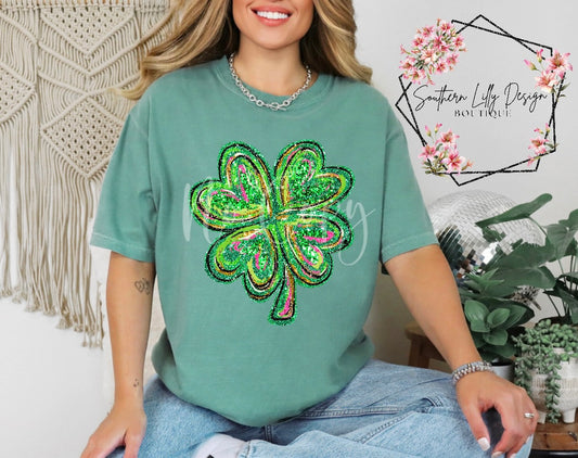 Colorful Shamrock Comfort Colors T-Shirt