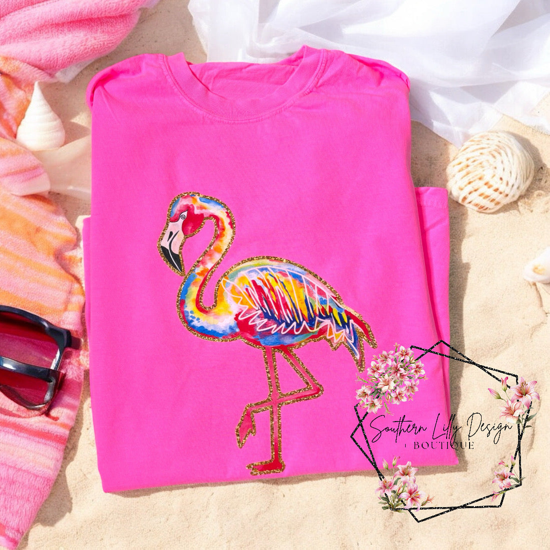 Tropical Flamingo Vibes Comfort Colors T-Shirt