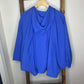 Easel Blue Poncho Zip Up Jacket S