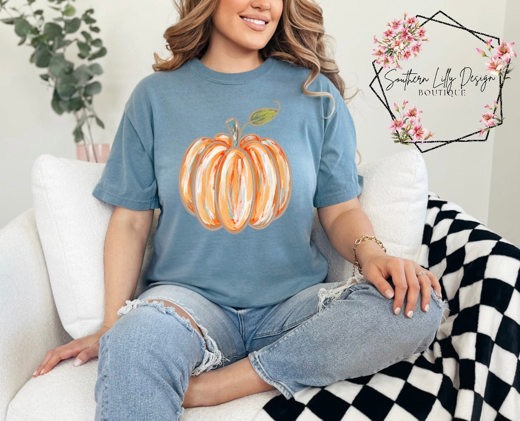 Watercolor Pumpkin Comfort Colors T-Shirt