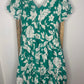 Easel Green Floral Print Midi Dress S