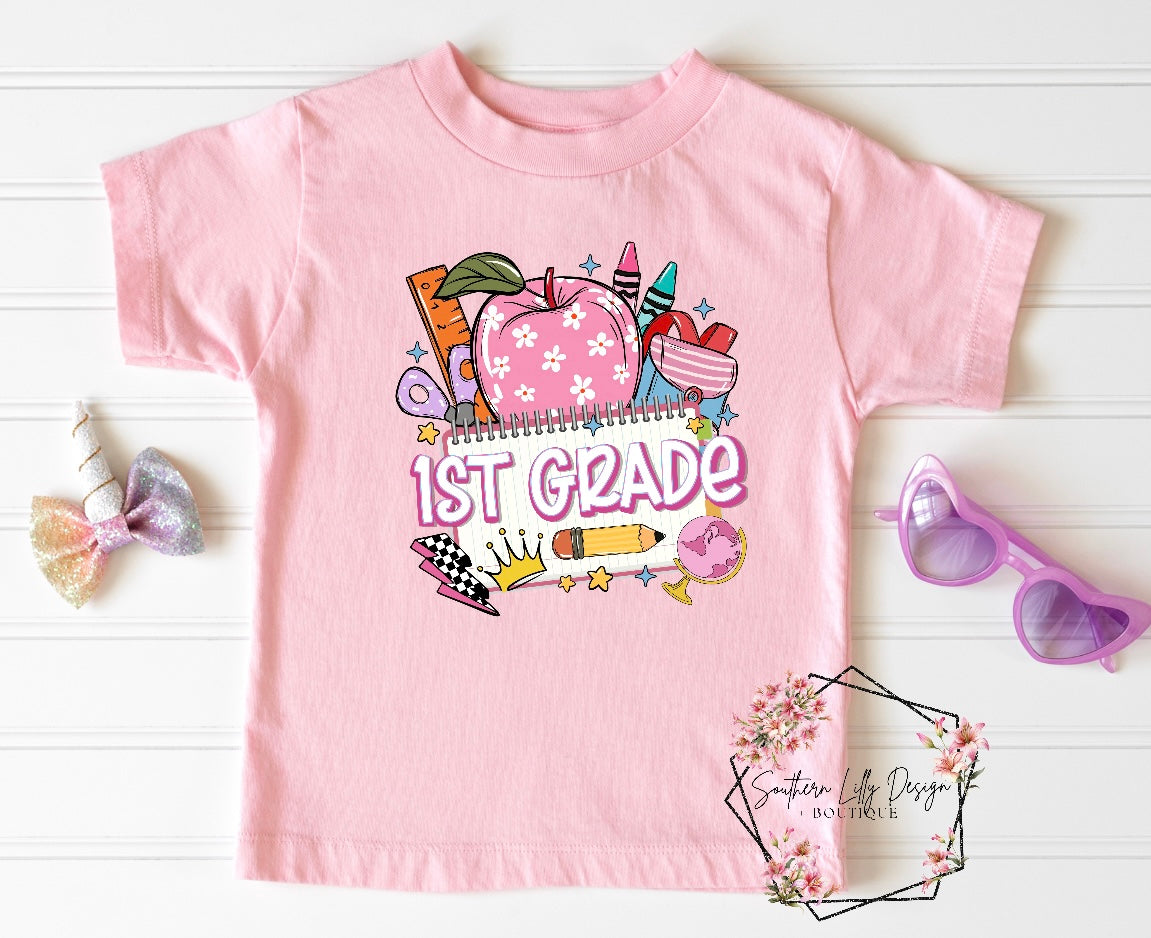 Back to School Grades Pre-K - 5th Grade Girl Tees