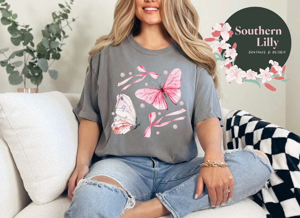 Butterflies Coquette Comfort Colors T-Shirt