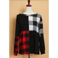 Bibi Plaid Check Long Sleeve Top