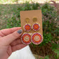 Colorful Double Round Beaded Earrings