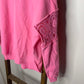 Easel Pink Crochet Sleeve Sweatshirt S