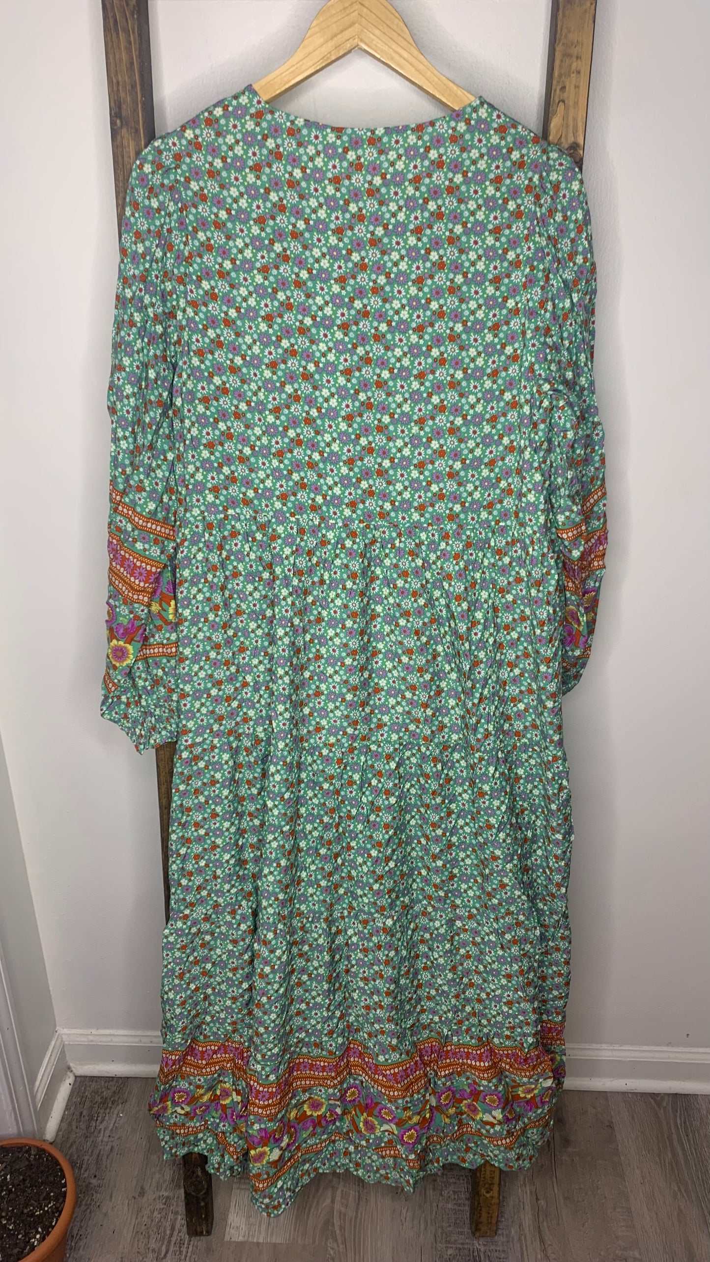 Easel Printed Boho Maxi Dress S