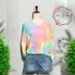 Tie Dye Delight Vibrant V-Neck Top