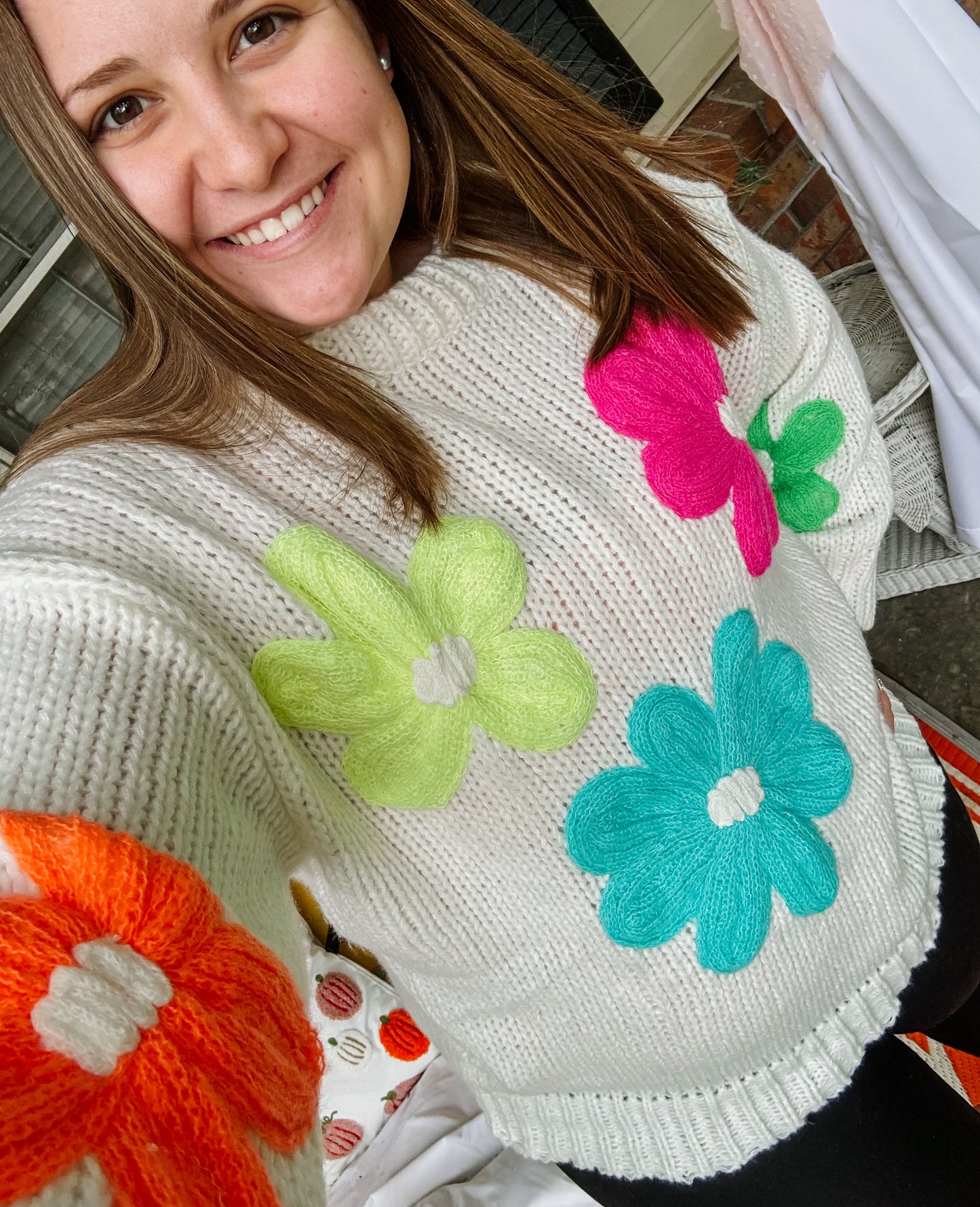 Katydid Oversized Knit Daisy Sweater