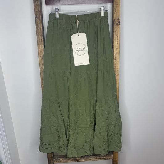 Easel Olive Green Midi Skirt S