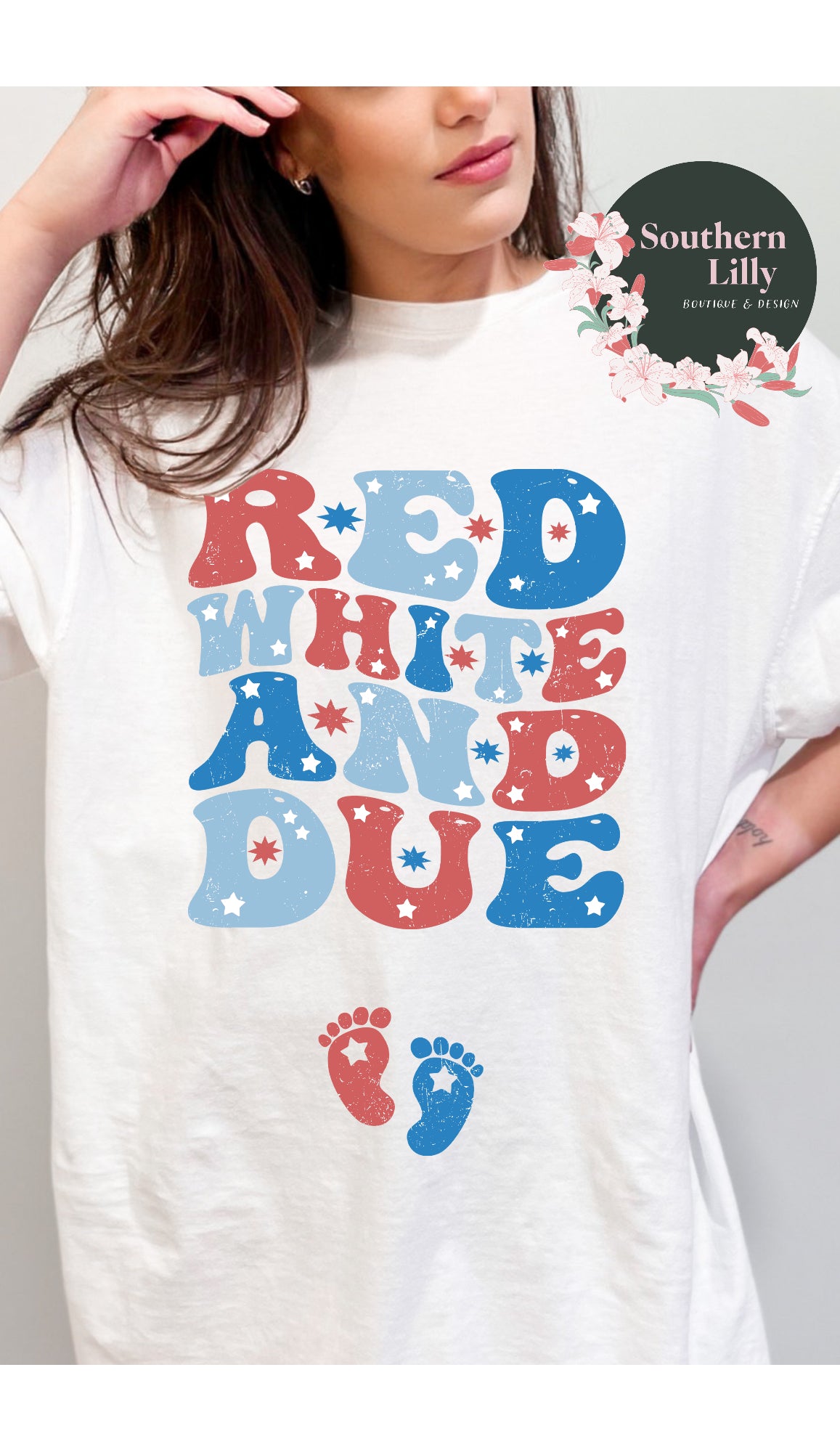 Red White & Due Comfort Colors T-Shirt