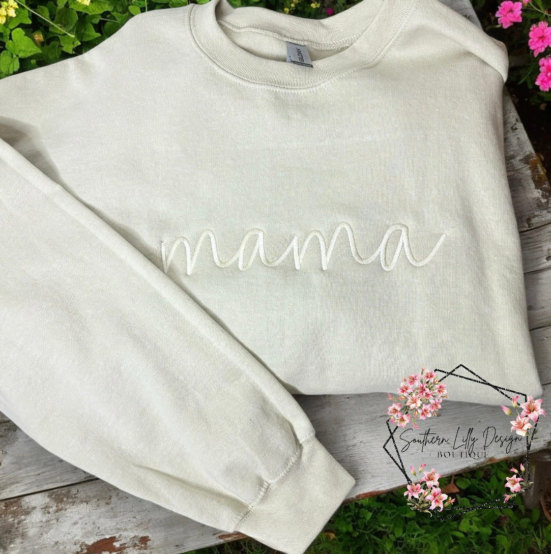 Mama Embroidered Gildan Sweatshirt