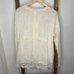 Easel Lace Bottom Ivory Long Sleeve Top S