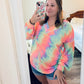 Tie Dye Delight Vibrant V-Neck Top