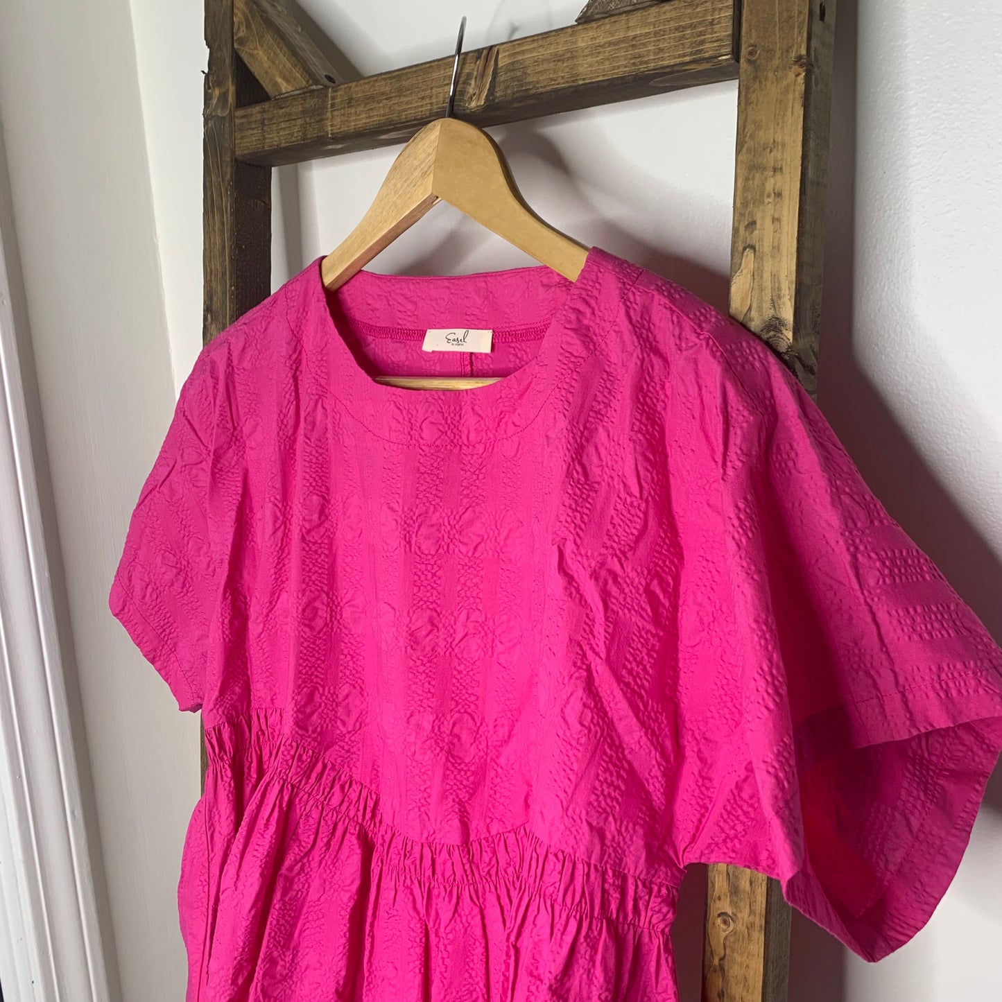 Easel Pink Babydoll Blouse S