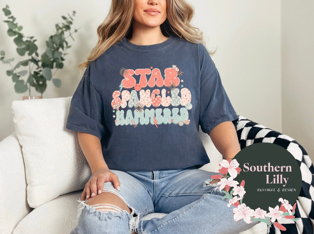 Star Spangled Hammered Comfort Colors T-Shirt