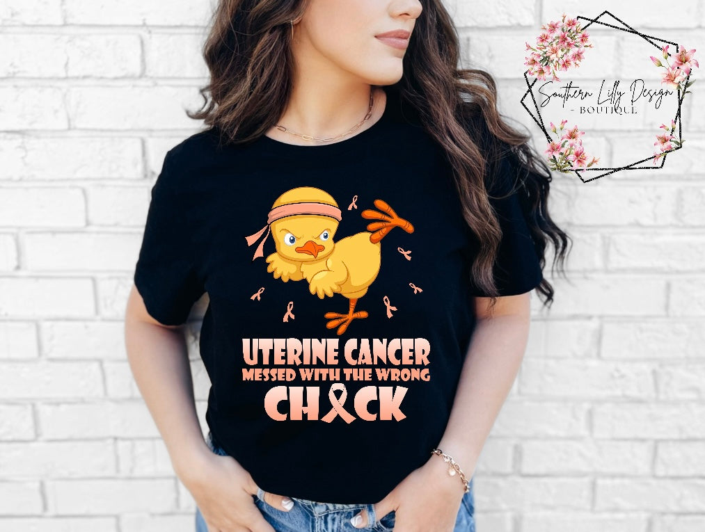 Uterine Cancer Messed with the Wrong Chick Comfort Colors T-Shirt