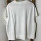 Mary Square White Sequin Sailboat Graphic Short Sleeve Tee