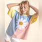 Oversized Colorblock Daisy Delight T-Shirt