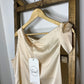 Easel Tie Shoulder Ivory Blouse S