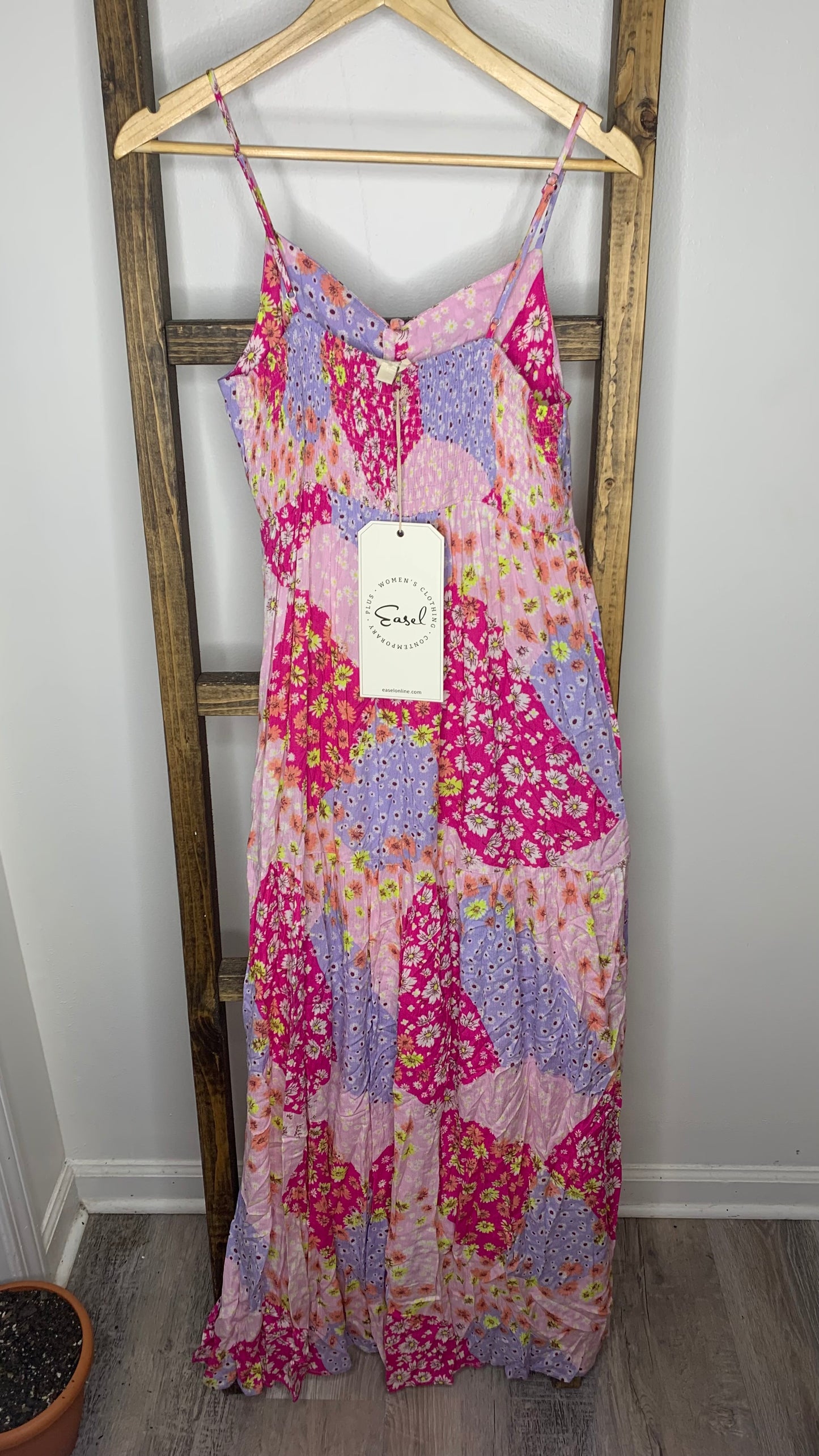 Easel Maxi Boho Patterned Dress S