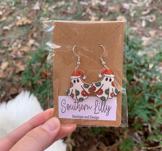 Christmas Ghost Christmas Earrings