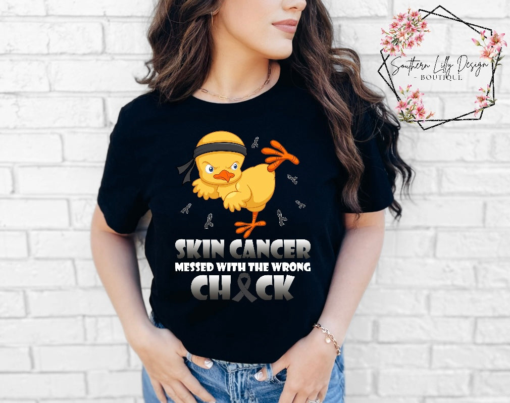 Skin Cancer Messed with the Wrong Chick Comfort Colors T-Shirt