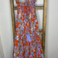 Easel Floral Print Criss Cross Back Maxi Dress S