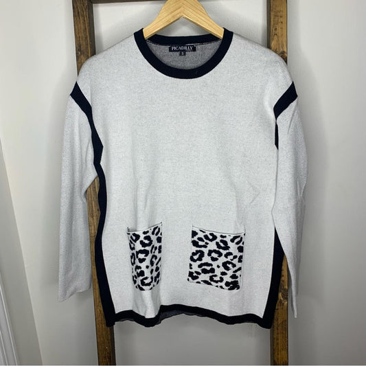 Picadilly Animal Pocket Sweater Top
