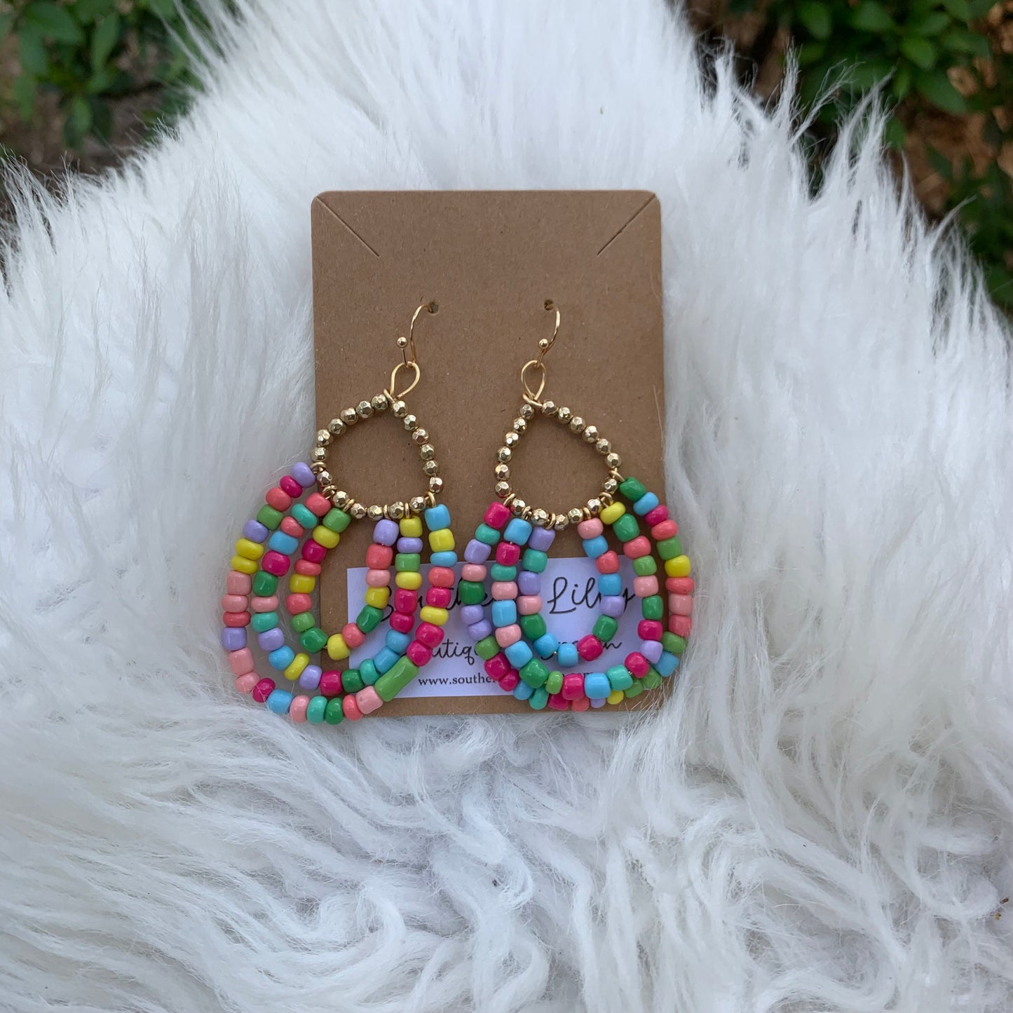 Colorful Dangle Beaded Earrings