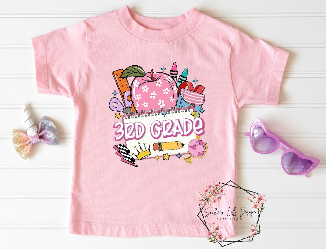 Back to School Grades Pre-K - 5th Grade Girl Tees