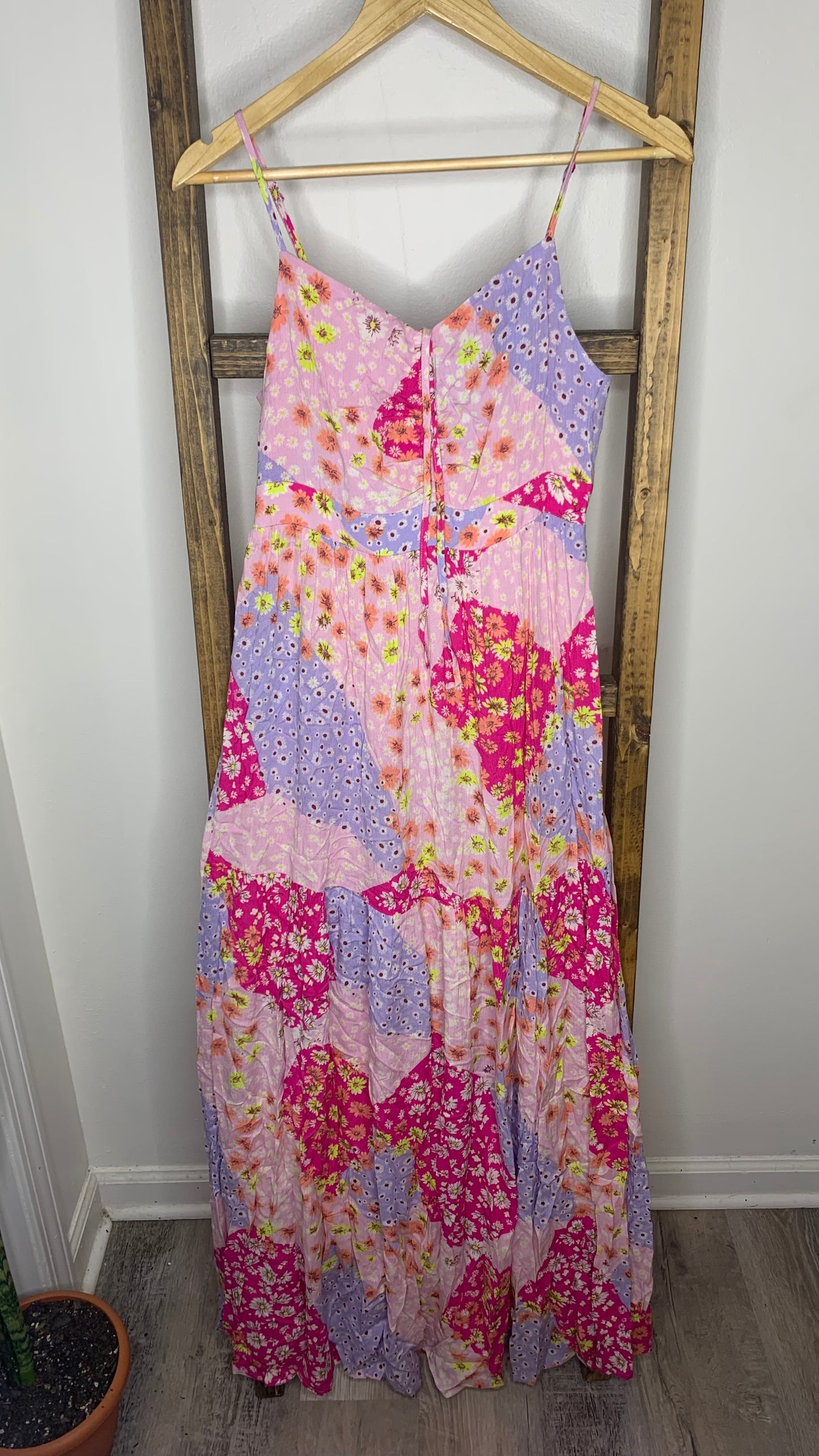 Easel Maxi Boho Patterned Dress S