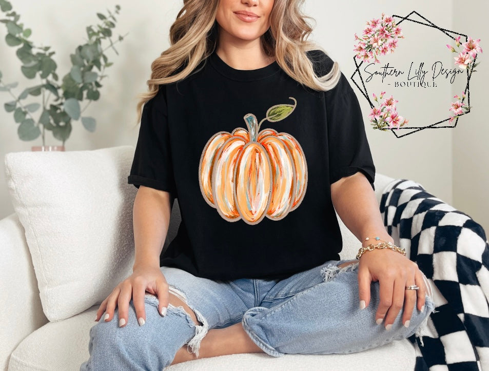 Watercolor Pumpkin Comfort Colors T-Shirt