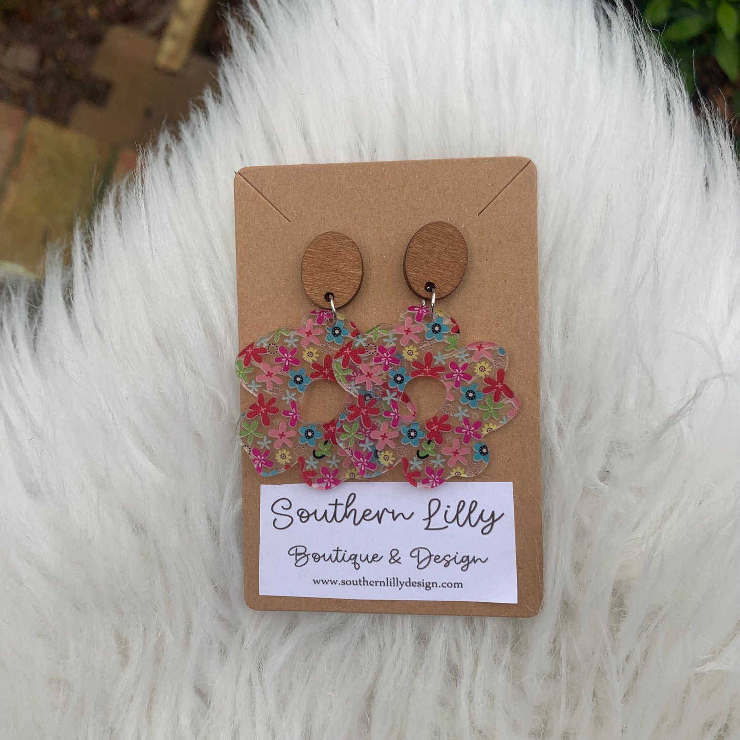 Colorful Floral Daisy Earrings