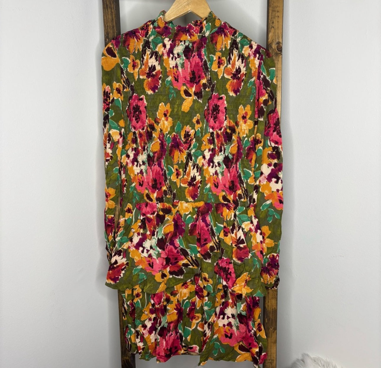 Easel Floral Smocked Tiered Mini Dress