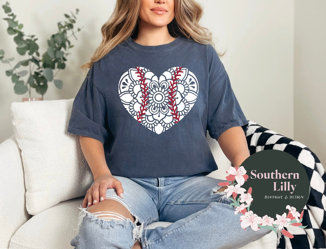 Mandala Baseball Comfort Colors T-Shirt